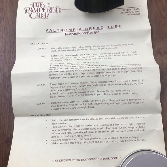 ❤️VTG The Pampered Chef Valtrompia Bread Tube #1560 Heart Shape New No Box Set 2 - Picture 8 of 9